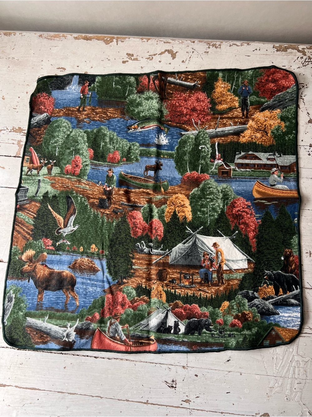 Set of 6 - Outdoor Wilderness Print Napkins/Fabric Squares